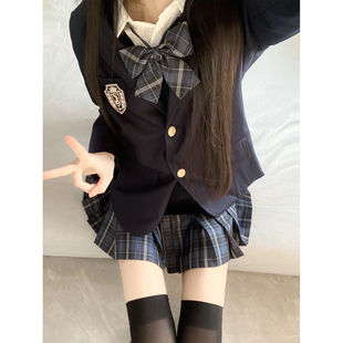 风吹麦香jk制服秋冬季西装外套学院风学生正版原创西服格裙套装