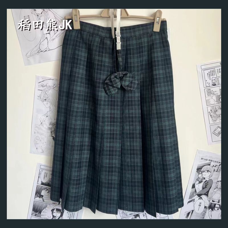 稻田熊原创【脆脆】海苔同格秋冬新款中长裙60/70cm 优等生格裙
