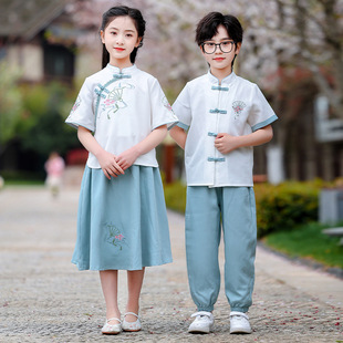 六一表演服幼儿园园服学生校服套装 中国风汉服儿童夏季 毕业照班服