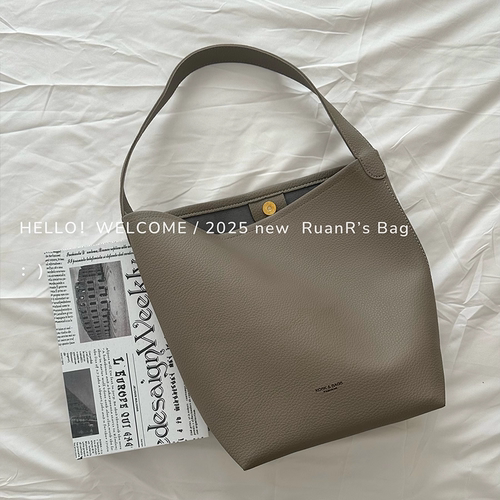 软软的包 韩系软皮水桶包 百搭大容量通勤单肩包包女托特包休闲