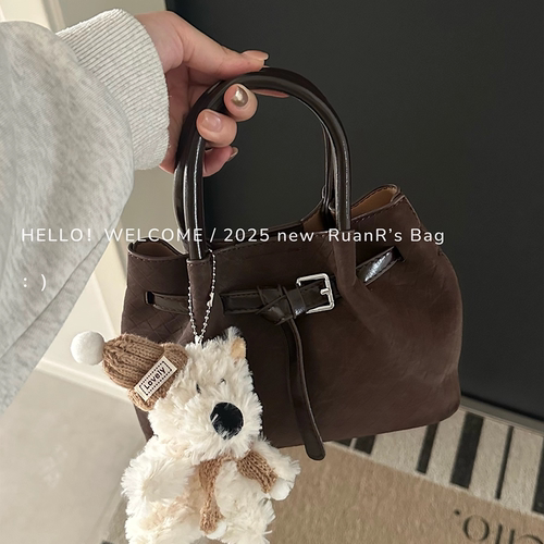 软软的包 小众复古编织菜篮子 百搭手提斜挎通勤包包女休闲秋冬