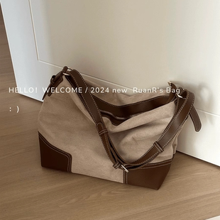 百搭高级感麂皮绒单肩包休闲大容量通勤包 西部旅社 软软 包