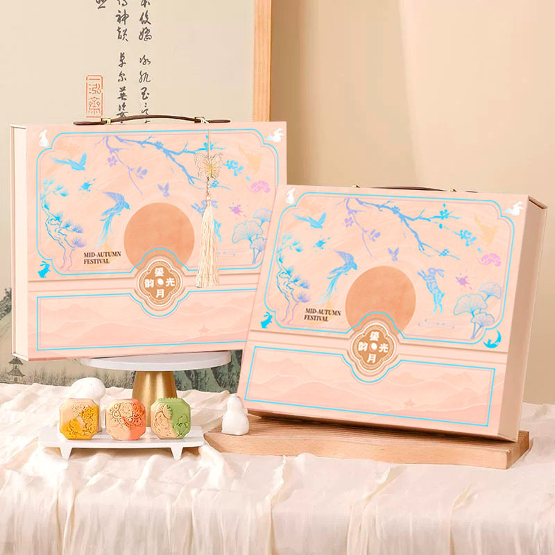 山姆冠广式月饼流心五仁双拼桃山皮冰皮蛋黄莲蓉中秋节日礼盒装
