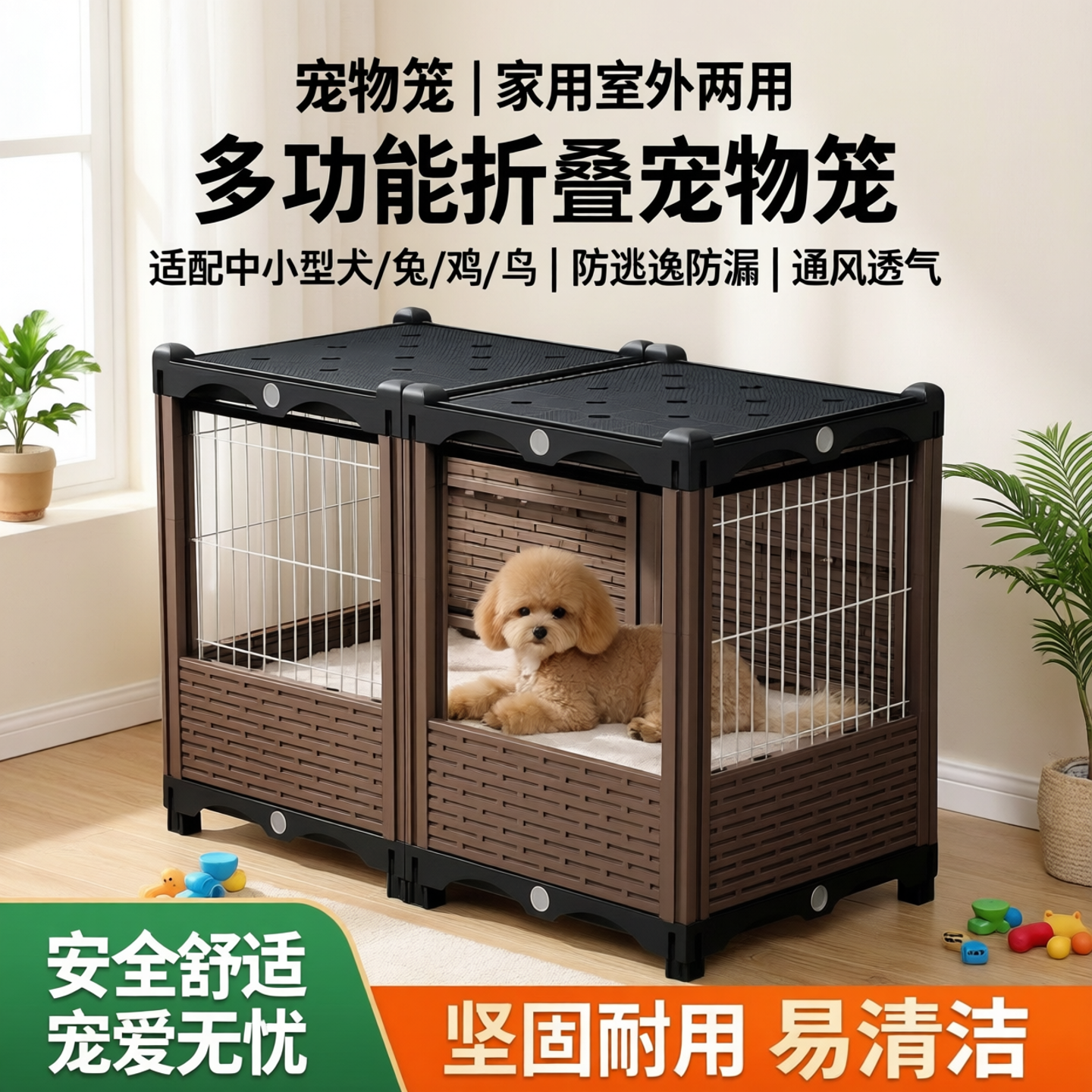 宠物笼狗笼家用中小型犬狗屋室内比熊泰迪兔笼鸡笼鸟笼室外宠物笼