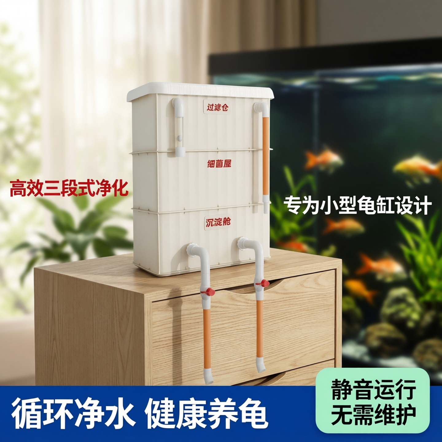 鱼缸过滤器周转箱滴流盒底滤系统整套上置细菌屋小型龟缸净水循环