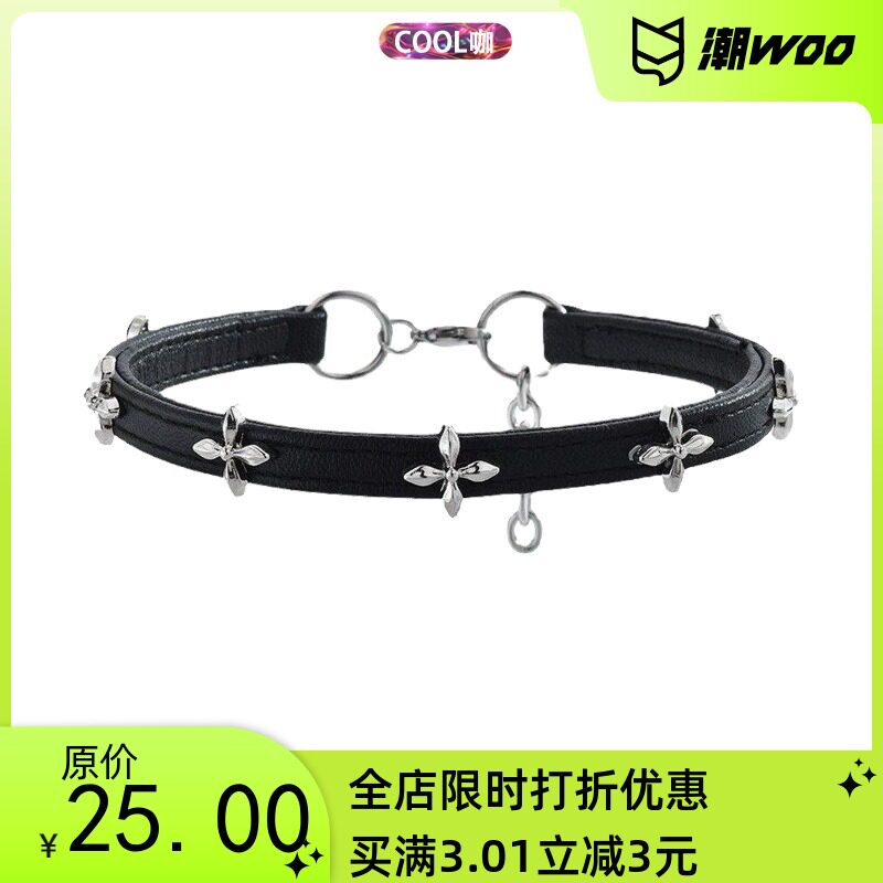 新品暗黑十字花架choker项圈男女通用冷淡小众皮质项链现货热卖高性价比高么？
