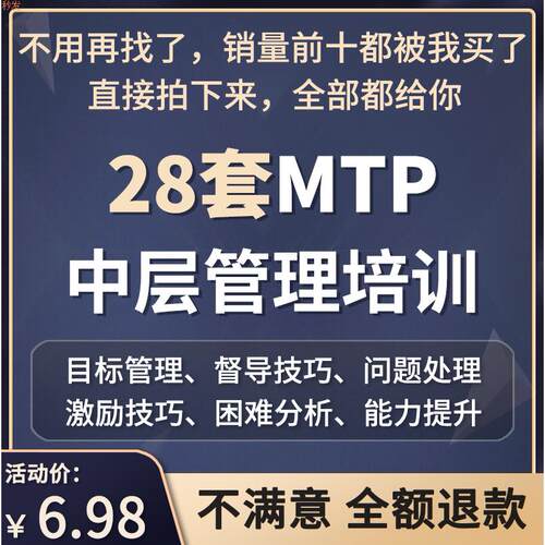 MTP中层干部管理培训PPT课件目标管理问题处理督导技巧职业规划