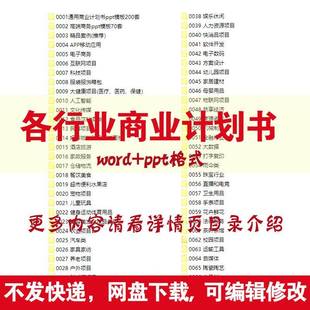 各行业商业计划书中小企业创业天使轮投融资案例模板项目策划方案