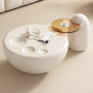 奶油风客厅家用小户型猫爪茶几桌现代简约轻奢新款茶几高级艺术感