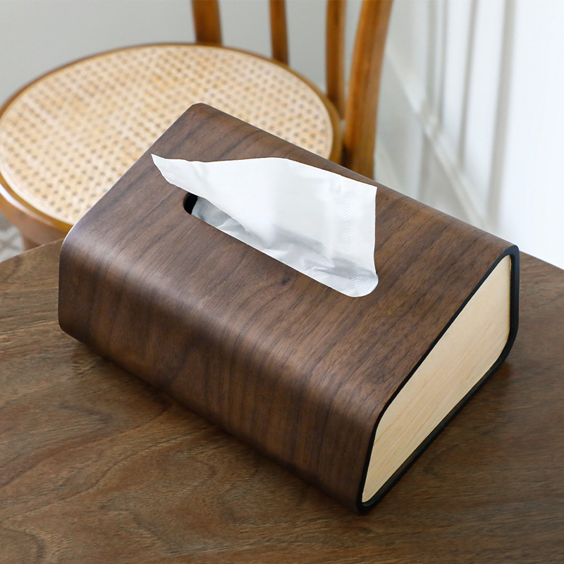 实木拼色抽纸盒纸巾盒