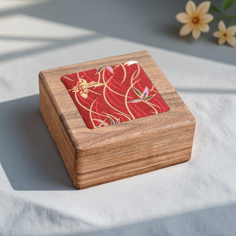 实木首饰盒高档精致珠宝盒复古胡桃木纹首饰收纳盒戒指盒项链盒