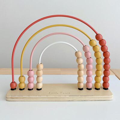 算儿算童实木制小学生认彩虹珠算架术教具数学算盘计架启601蒙知