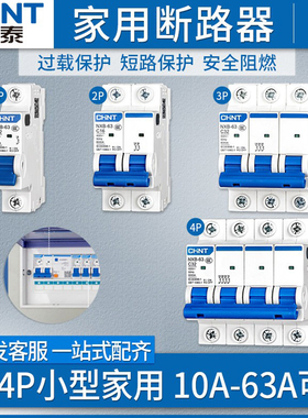 正泰空气开关32a家用1p总开关电闸63a单匹c63空开2p3p小型断路器