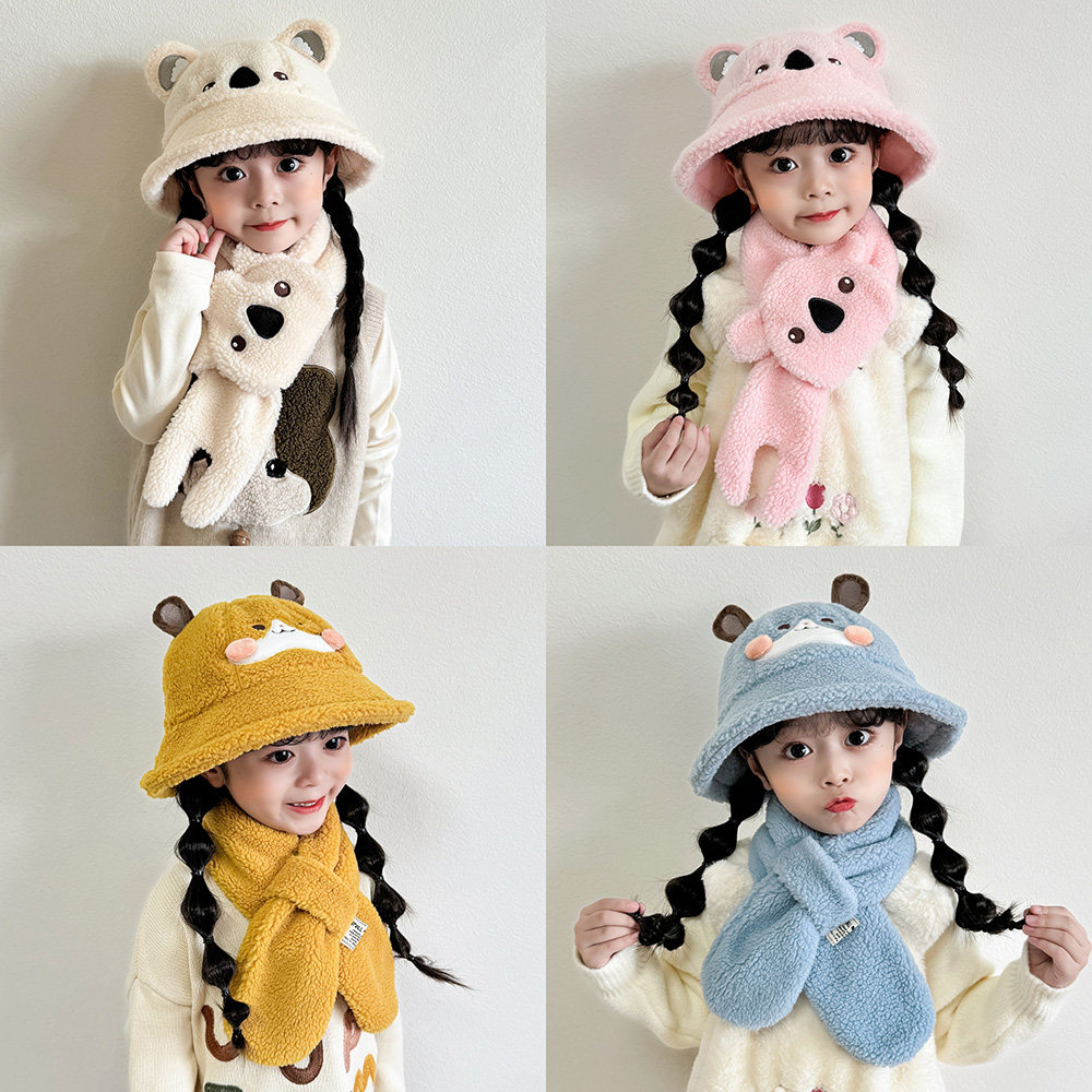 儿童帽子冬季可爱卡通宝宝渔夫帽加厚保暖男女童盆帽围巾套装韩版,童装/婴儿装/亲子装,帽子,淘宝优惠券,粉丝福利购,淘宝优惠卷