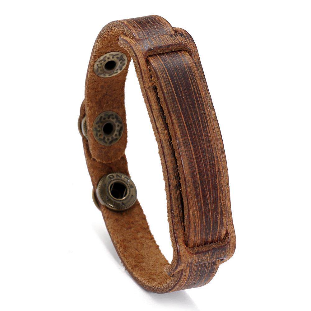 欧美复古手环饰品皮质手链朋克创牛皮手链手镯情侣送男友