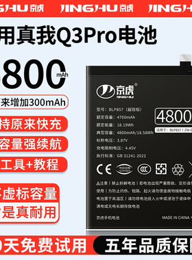 (增加续航)品质京虎适用于真我Q3Pro电池扩容大容量可拆卸内置手机电池高容增强版魔改换旗舰版BLP857非原装