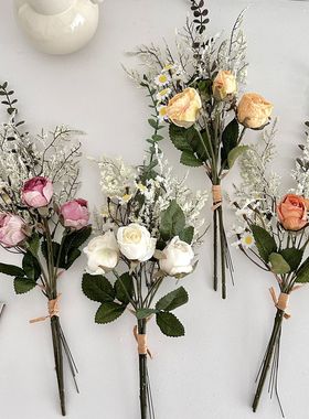 ins风玫瑰雏菊仿真花束假花摆设家居客厅餐桌摆件服装店装饰道具