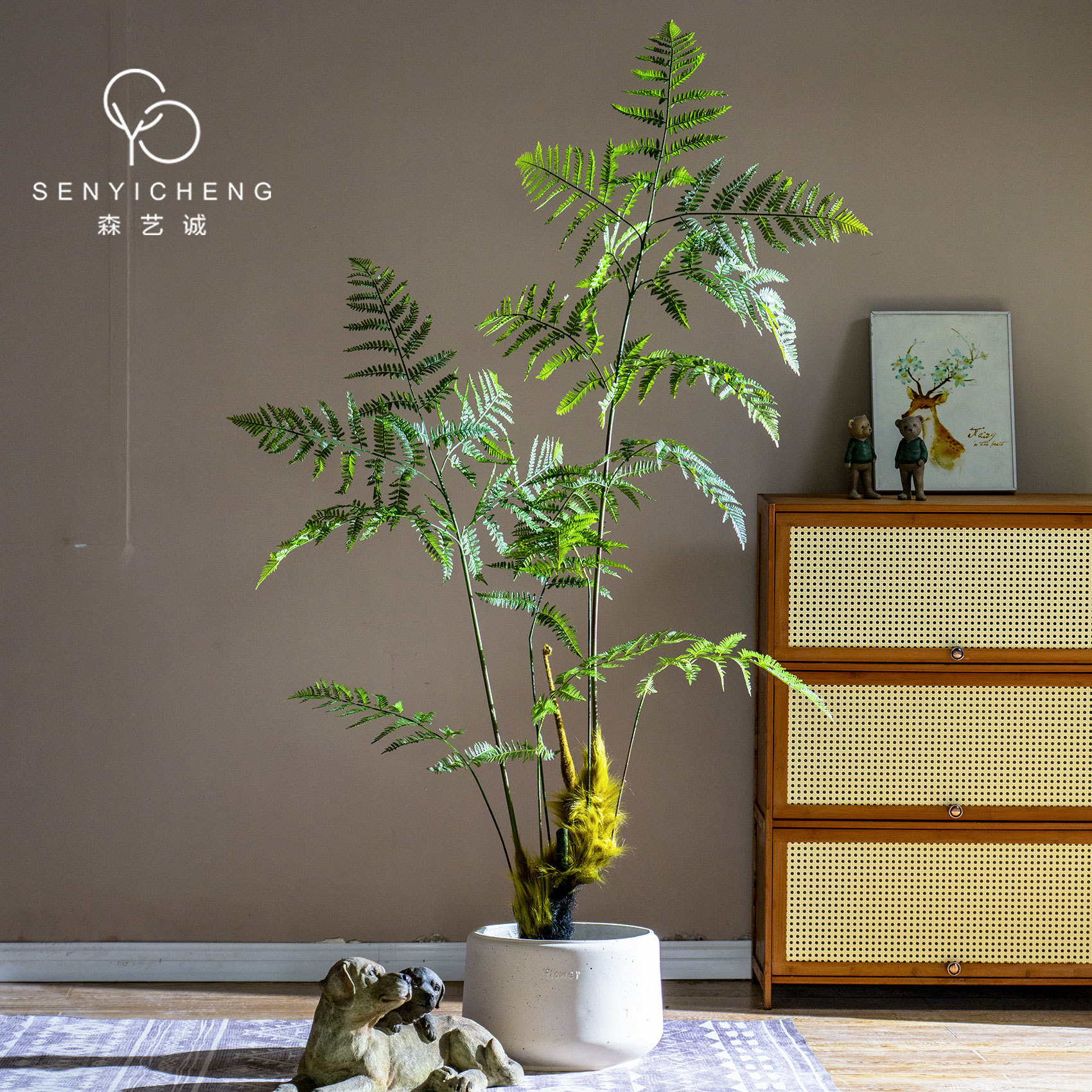 仿真假绿植金毛狗阙猴头蕨盆景仿真植物金丝猴蕨室内客厅装饰摆件