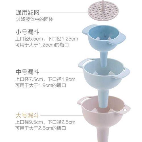 带过滤网漏斗四件套厨房油壶塑料油漏斗家用h大号口径酒漏斗