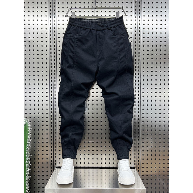 休闲裤男春秋季潮牌宽松直筒束脚运动裤男士加绒加厚小脚工装裤子