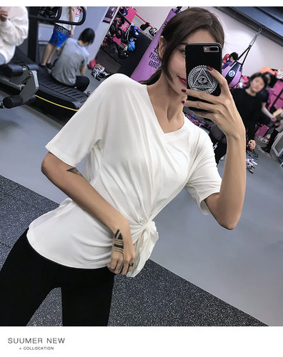 VC/YG瑜伽服女上衣宽松遮肉短袖