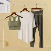 宽松瑜伽服女秋天好看专业高端跑步服健身衣外穿运动上衣薄款 套装