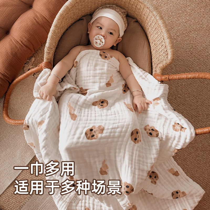 婴儿浴巾纱布a类秋冬新生宝宝吸水洗澡巾儿童浴袍盖毯大尺寸