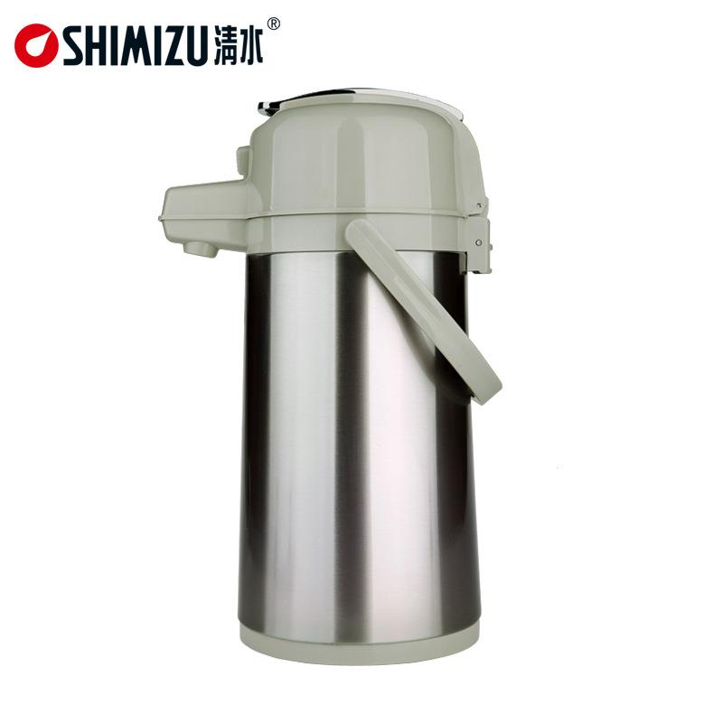SHIMIZU/清水家用老式热水瓶大容量气压式玻璃内胆不锈钢保温瓶
