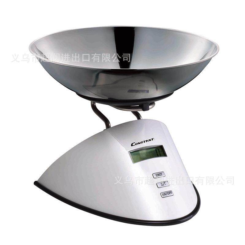 英文触控外贸家用电子厨房秤带托盘碗烘焙秤不锈钢称克重5kg