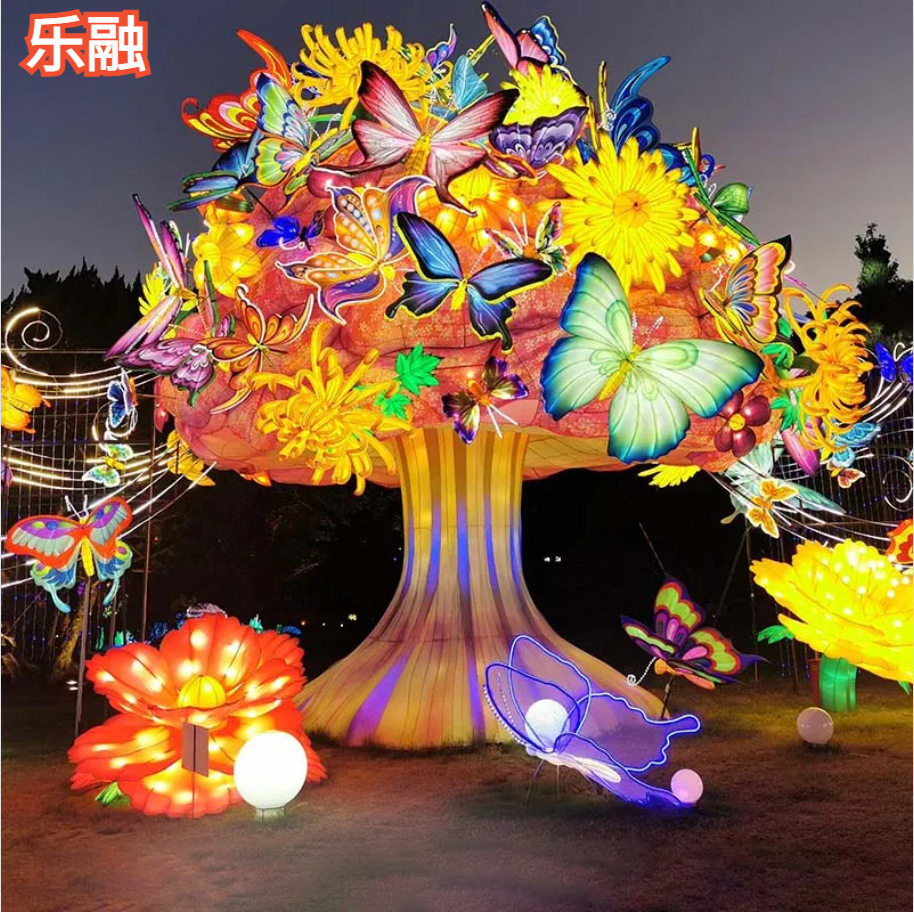 大型户外节日彩灯景区亮化灯光设计生命之树造型公园广场元宵花灯
