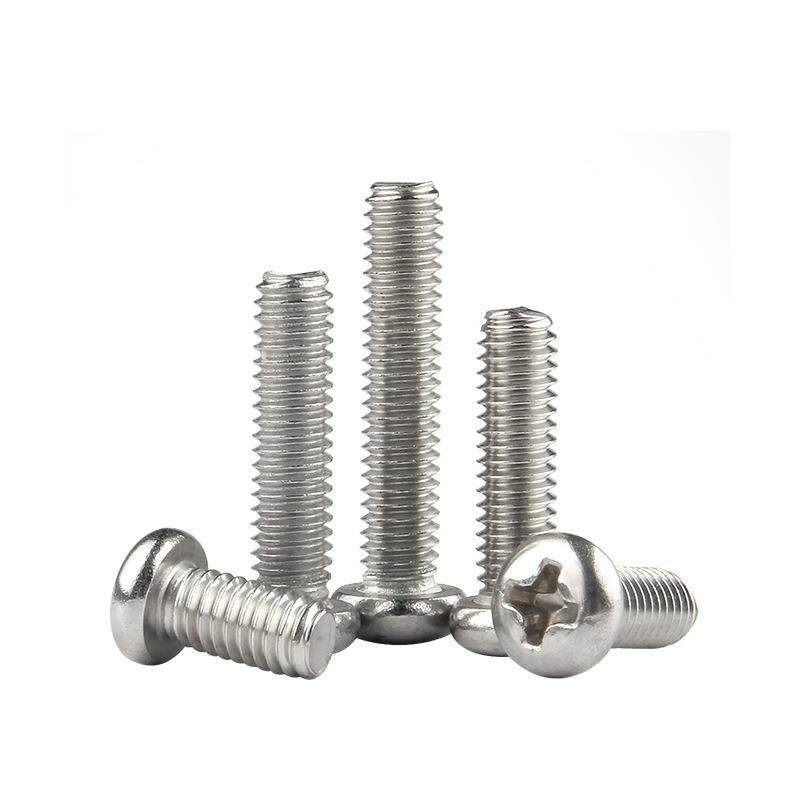 直销201不锈钢GB818圆头螺丝十字盘头机牙螺栓机丝M2M2.5M3