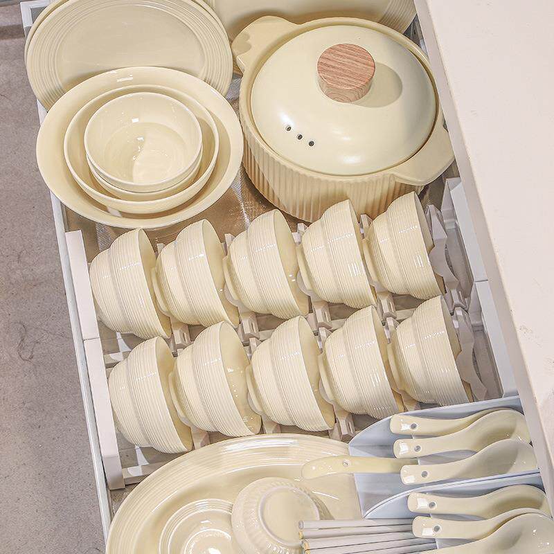 奶油风餐具套装全套碗具碗筷家用感清新碗盘乔迁新居结婚