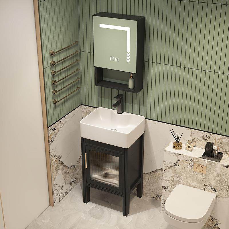 组合套装一体陶瓷盆法式复古风小户加厚太空铝落地阳台浴室柜新品