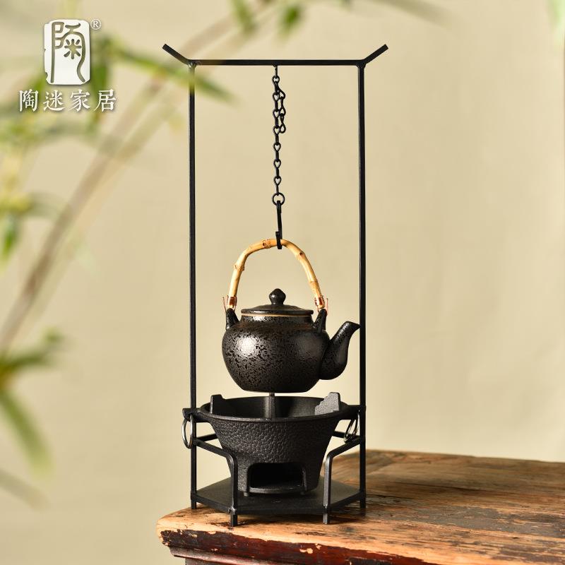 陶迷围炉煮茶器具全套铸铁凉艺挂钩炭炉烧水提梁壶家用庭院取暖