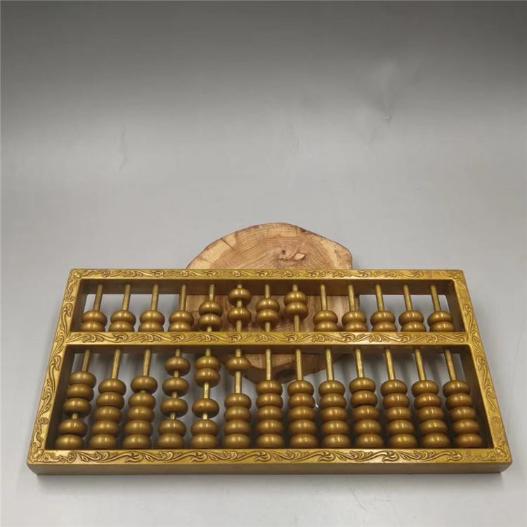 复古做旧铜器古玩工艺品(手工雕刻算盘)摆件