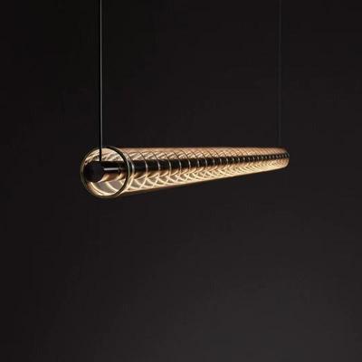 现代轻奢极简餐厅吧台岛台设计师工作室前台书房茶室一字长条吊灯