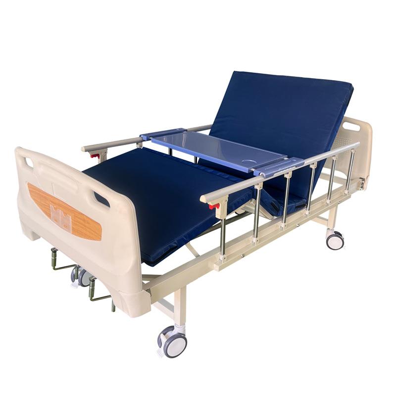 加固双摇床瘫痪病人护理床多功能升降老人床带便孔可折叠便孔设计