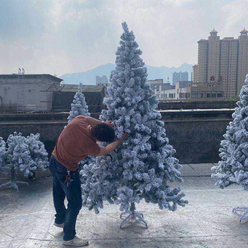 仿真加密白色圣诞树植绒树雪树1.5米/1.8米/3米雪松喷雪冰雕装饰