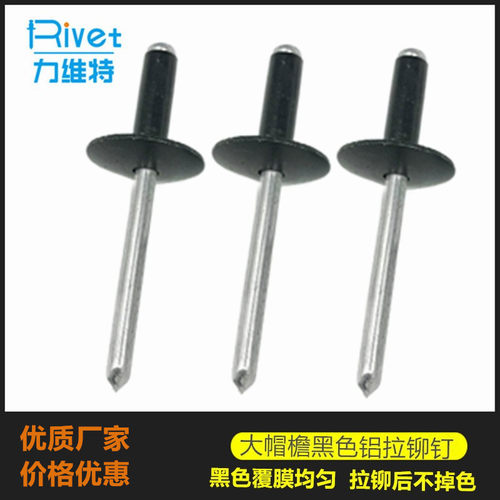 汽车用黑色大帽檐抽芯铝铆钉