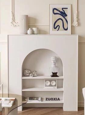 法式壁炉柜装饰柜室内客厅黑色白色简约民宿玄关摄影置物架收纳柜