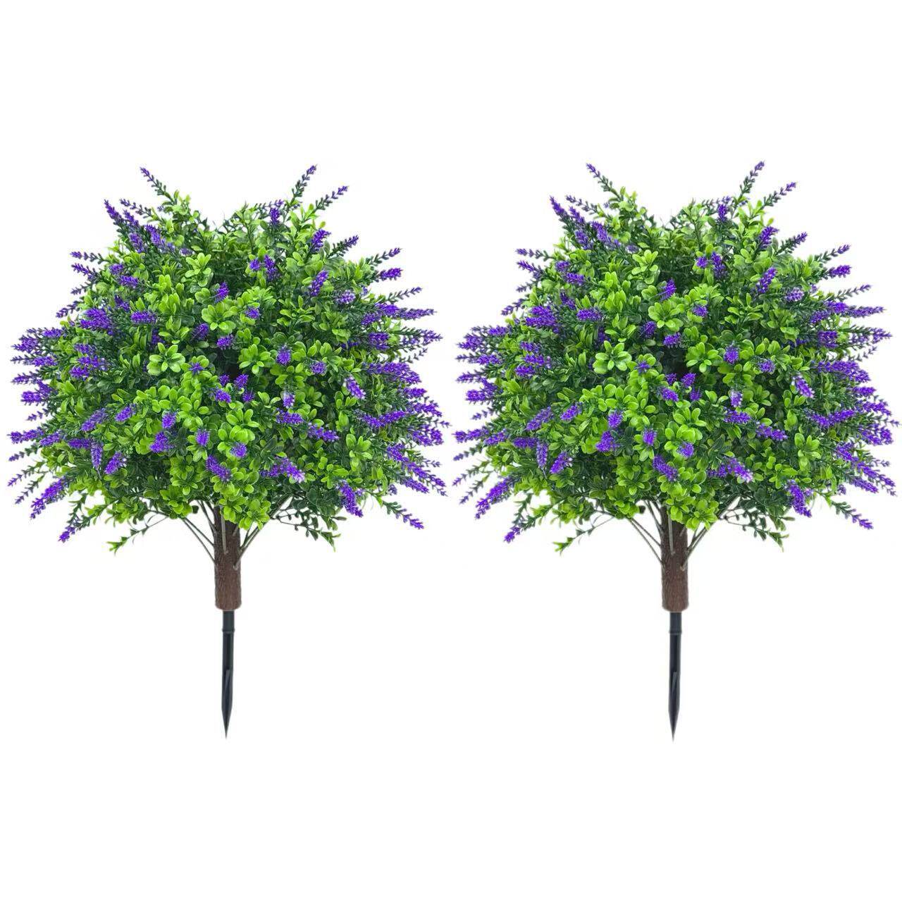 亚马逊爆款仿真绿植家庭花园草坪地插薰衣草盆栽室内户外假花假树