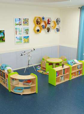 早教中心托育宝宝1-3岁幼儿园家具实木软包桌椅幼教分区玩具组合