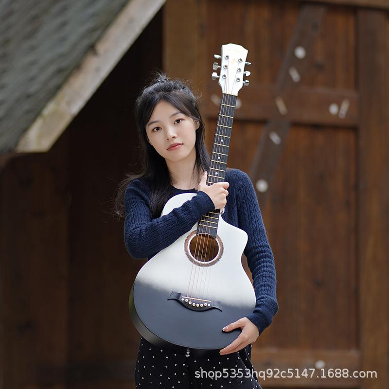 40/41寸民谣单板高档渐变吉他初学者男生女生入门木吉他