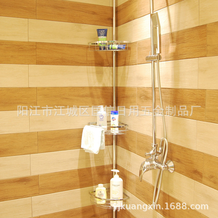 顶天立地伸缩镀铬四层置物架