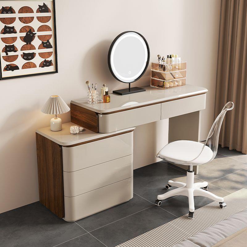 全实木梳妆台化妆桌斗柜一体转角现代简约卧室2025新款小户型收纳