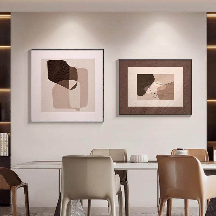 餐厅装饰画现代简约抽象艺术轻奢高级感餐桌挂画二联客厅卧室壁画