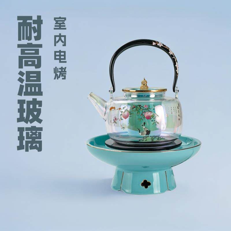 围炉煮茶一套冬日家用室内电陶炉烤茶煮茶器茶炉玻璃茶具茶壶套装