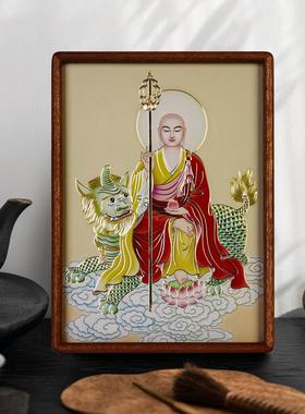 铜艺世家地藏王菩萨铜雕画摆台