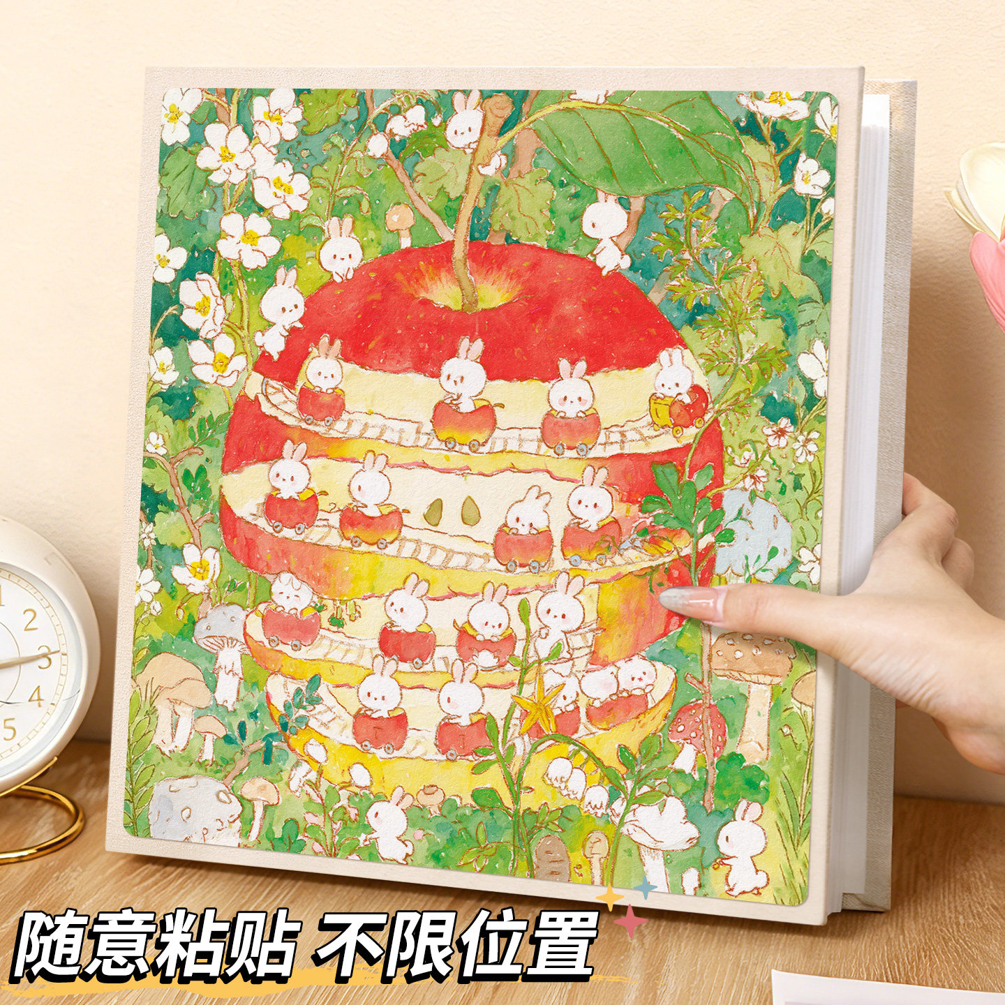 宝宝周岁覆膜自粘式相册diy手工拍立得56寸照片家庭收纳影集相簿