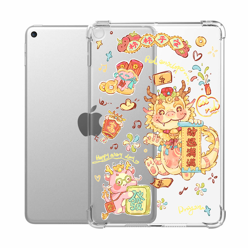 ipad保护壳无翻盖9代苹果ap平板电脑2021全包12.9英寸Pro11透明防摔套air5气囊4mini6卡通10.2不变黄9.7适用